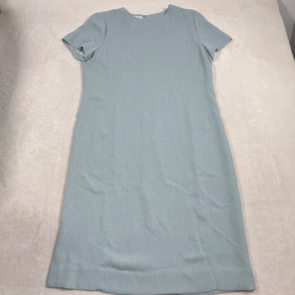 Henry Lee Vintage Blue Sheath Dress Short Sleeve Crepe Midi 67-001146 A‎ Mens 16